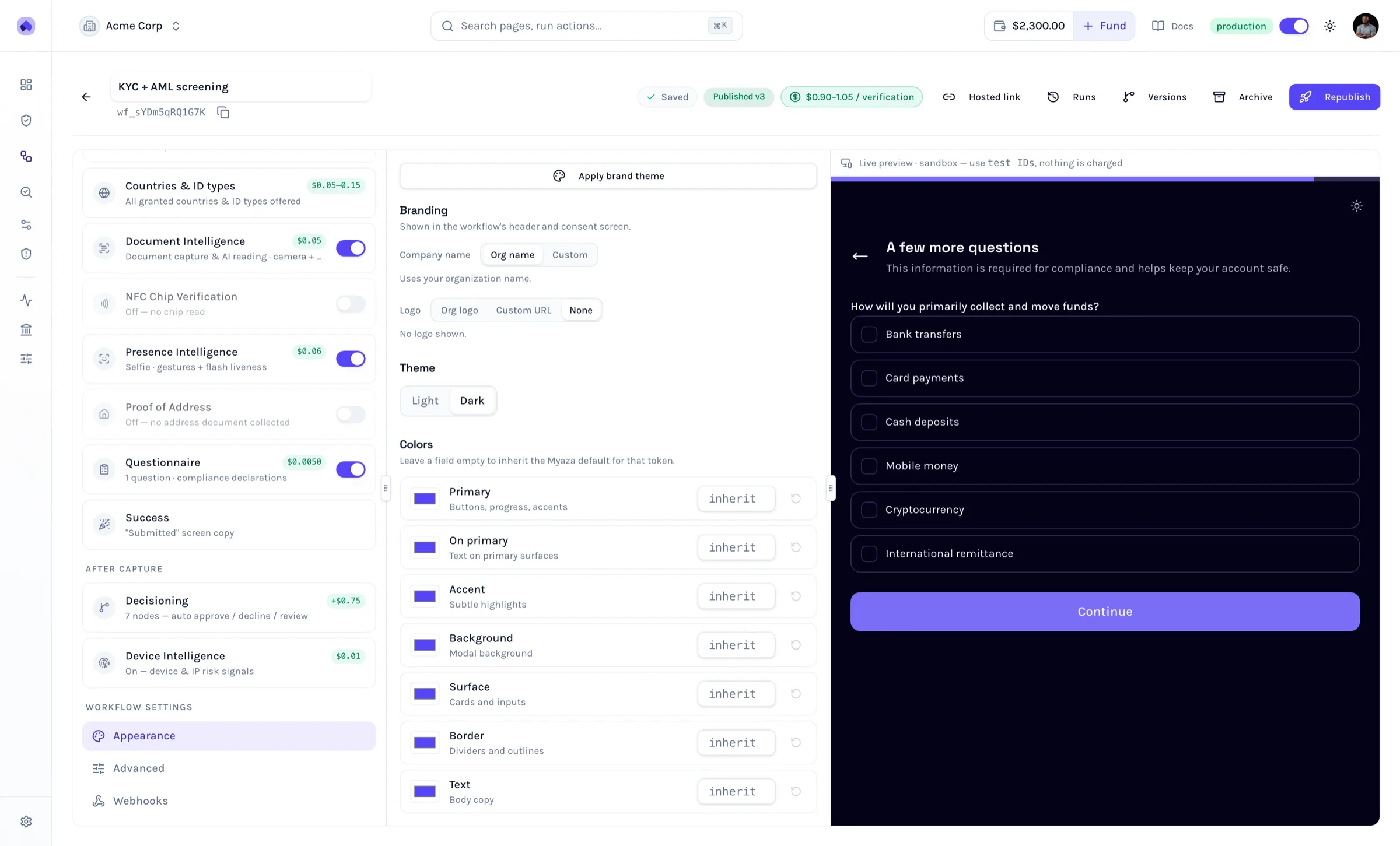 Appearance — branding, theme and colour tokens